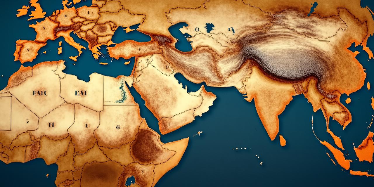 Ancient maritime trade routes map background